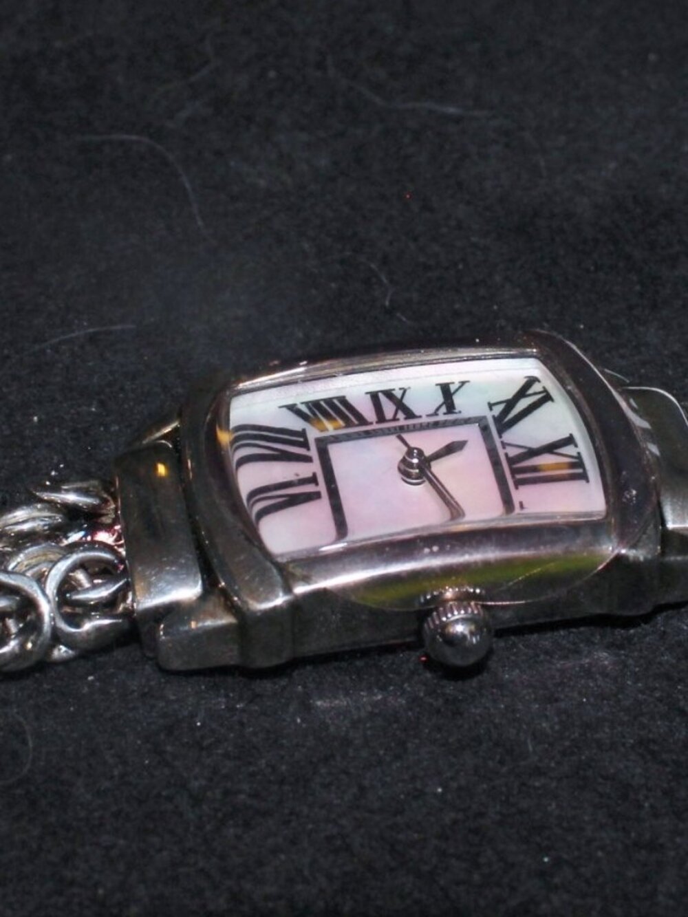 NEW Ultra Fine 950 Sterling Silver MOP Rainbow Effect Bracelet Watch 61 Grams! - Picture 3 of 7